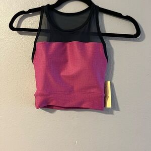 Scout Designs Pink Sports Bra with Black Mesh